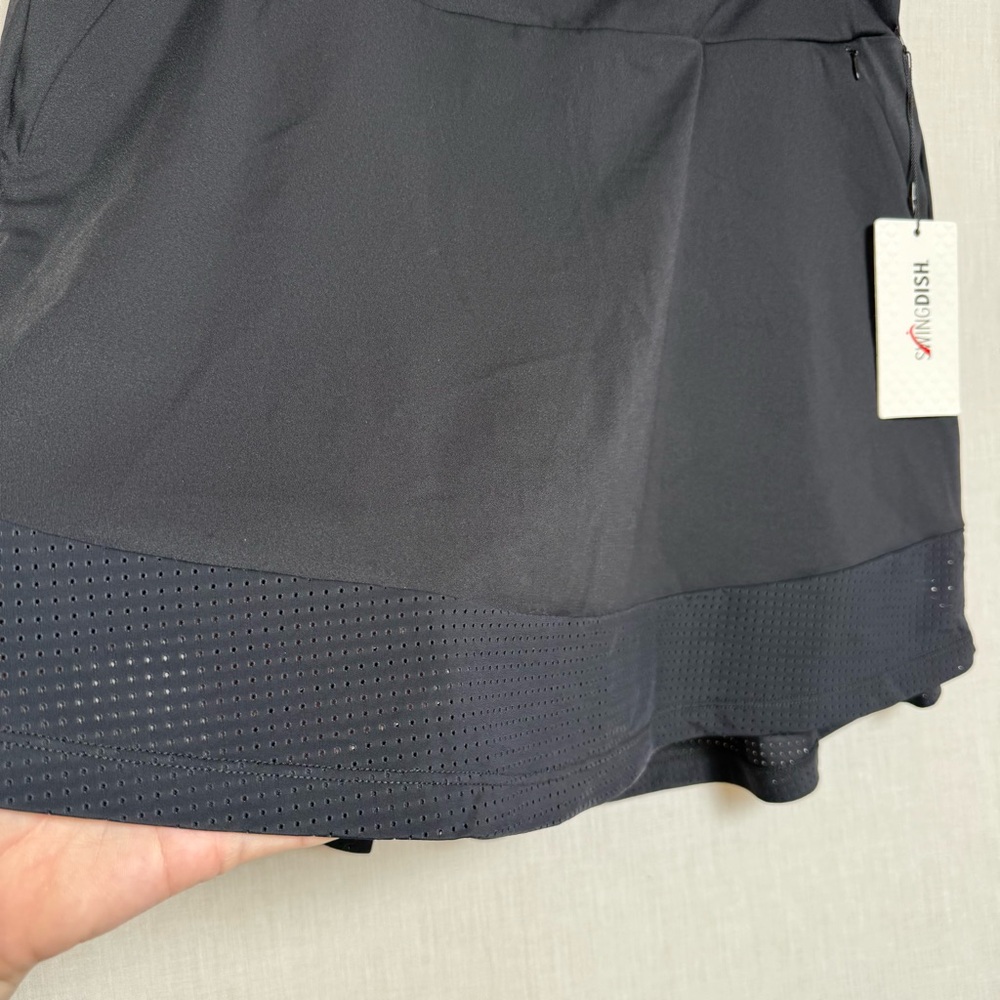 SwingDish Marble Opal Black Golf Skort Womens Large Athletic Skirt Skort NWT - Picture 3 of 12